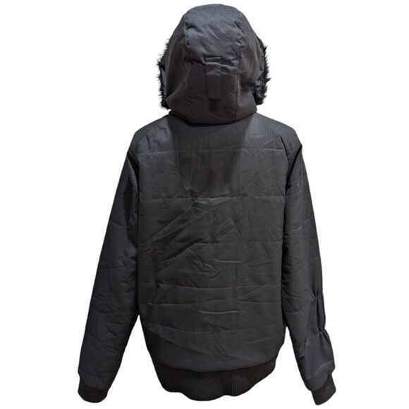 Body Glove Women's Large Hooded with Faux Fur Trim Jacket Zip Up in Black - Picture 3 of 10